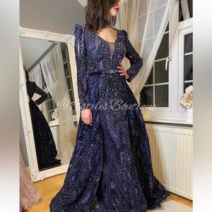 Gorgeous  dress with overskirt very fancy beautiful Dress with crystals on it